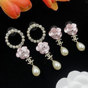 Pink Rose Pearl Earrings