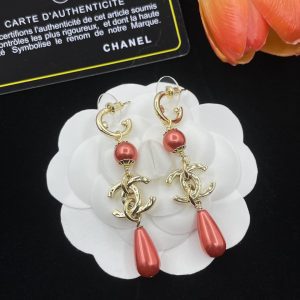 Red Pendant Letter Earrings