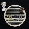 Gold silver diamond pentagram brooch