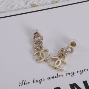 Gold Diamond Pendant Earrings