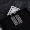 Silver Square Diamond Pendant Earrings
